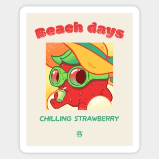 Beach Days Chilling Strawberry Sticker